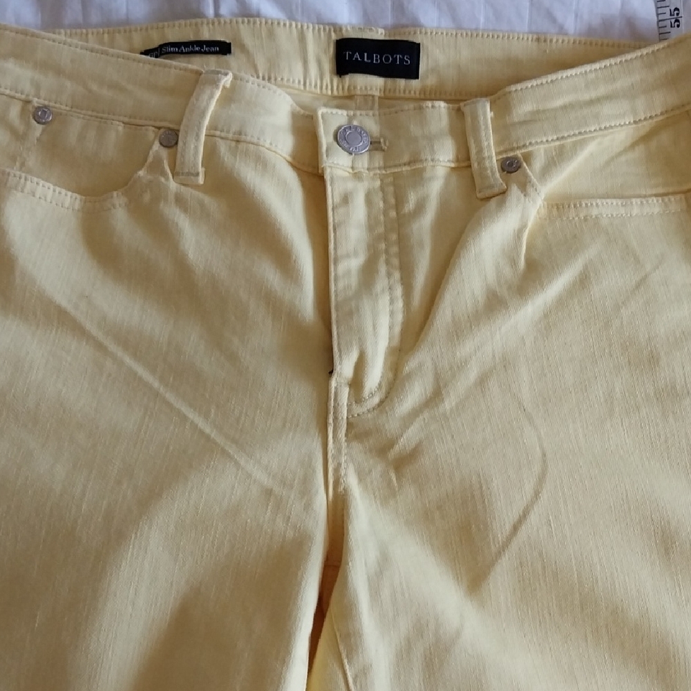Talbots Pale Yellow Slim Ankle Jeans for Women Size 6p